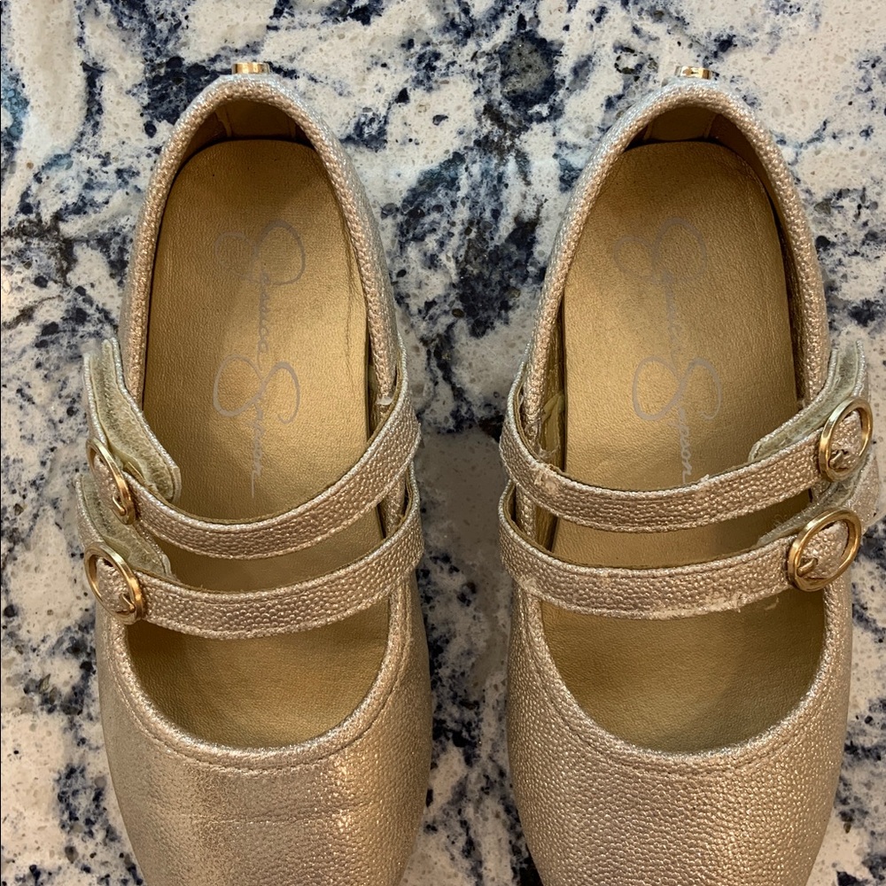 Jessica Simson Gold Double Shoes Size 10 - Picture 3 of 7